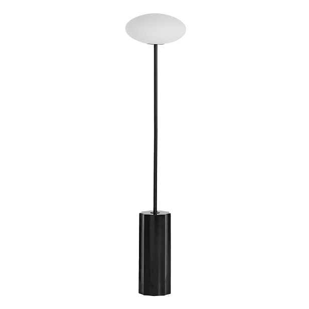 Bílá/černá stojací lampa se skleněným stínidlem (výška 120 cm) Idela – Kave Home