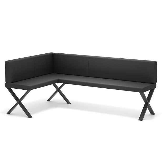 Idohome ROHOVÁ LAVICE VERO X levá ekokůže hladká, 128/168 cm, antracitová