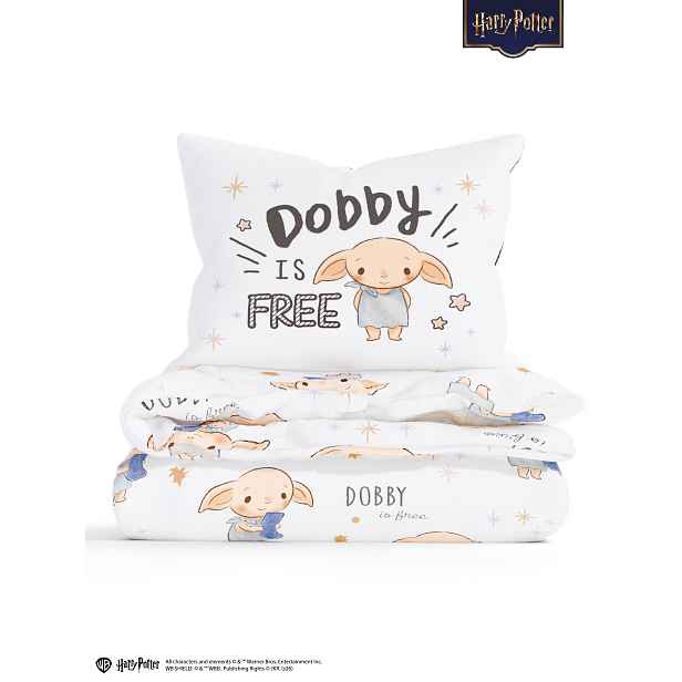 MKLuzkoviny.cz Prodloužené povlečení mikroplyš Harry Potter - Tiny Dobby- 140 × 220 cm - 70 x 90 cm