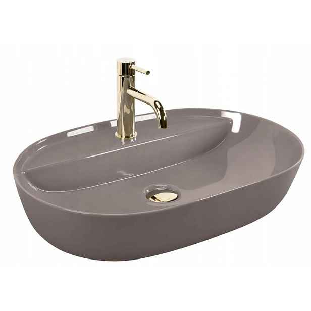 Umyvadlo Aura 61 Beige Shiny Na Desku