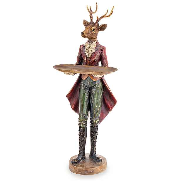 Vánoční figurka jelen velký sob 60x19x17 cm s podnosem