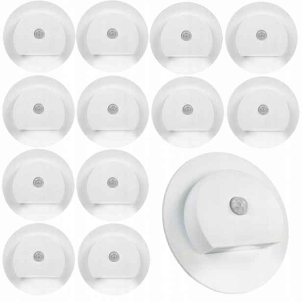 13 X Bílá Led Schodišťová Lampa, Schodišťové Osvětlení, Senzor Pohybu Soumraku