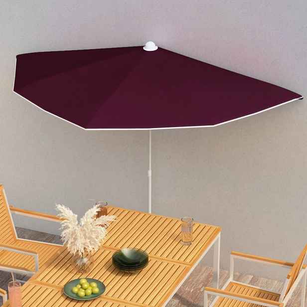 Půlkruhový slunečník 180x90cm Dekorhome Vínová