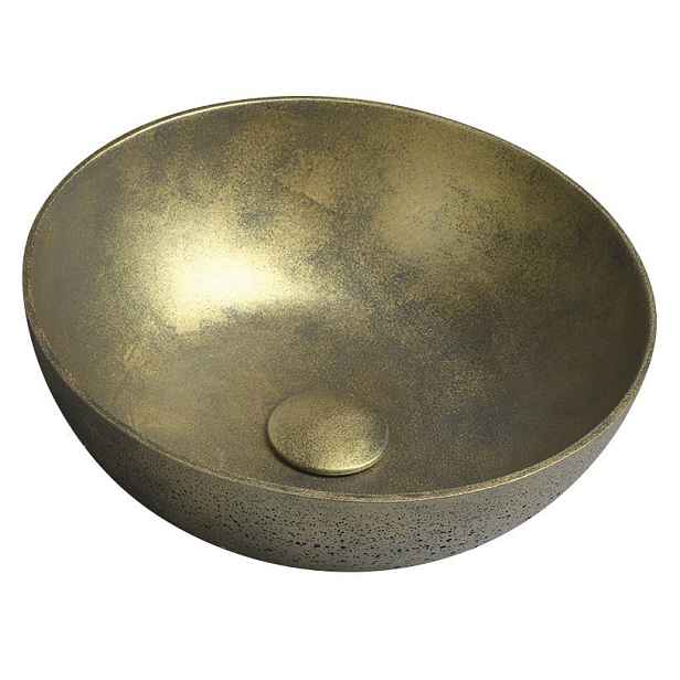 Sapho FORMIGO betonové umyvadlo na desku, O 39cm, zlato mat
