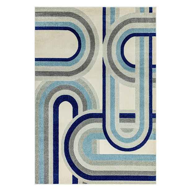 Šedo-modrý koberec 200x290 cm Nova Retro Blue – Asiatic Carpets
