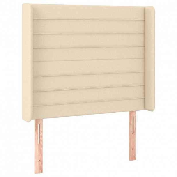 vidaXL Čelo postele typu ušák krémové 83x16x118/128 cm textil