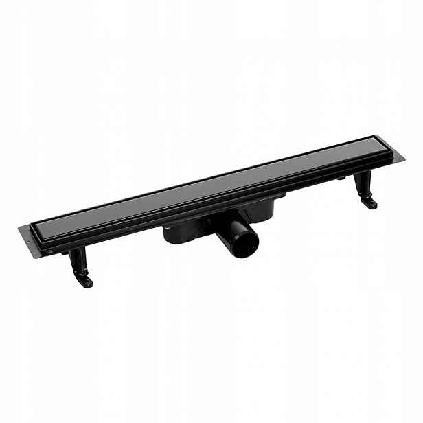 Lineární Odtok 100 CM Černý Oboustranný Panel Nerezová Ocel Laveo