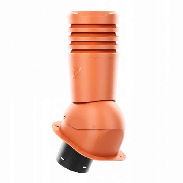 Větrací komín Ecoline pro plechovou střešní krytinu, profil H, 125 mm, cihlový