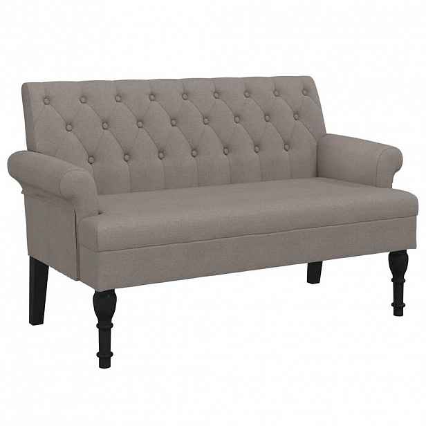vidaXL Lavice s opěradlem taupe 120 x 62 x 75,5 cm textil