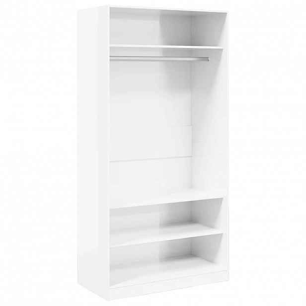 vidaXL Šatní skříň bílá vysoký lesk 100 x 50 x 200 cm kompozitní dřevo
