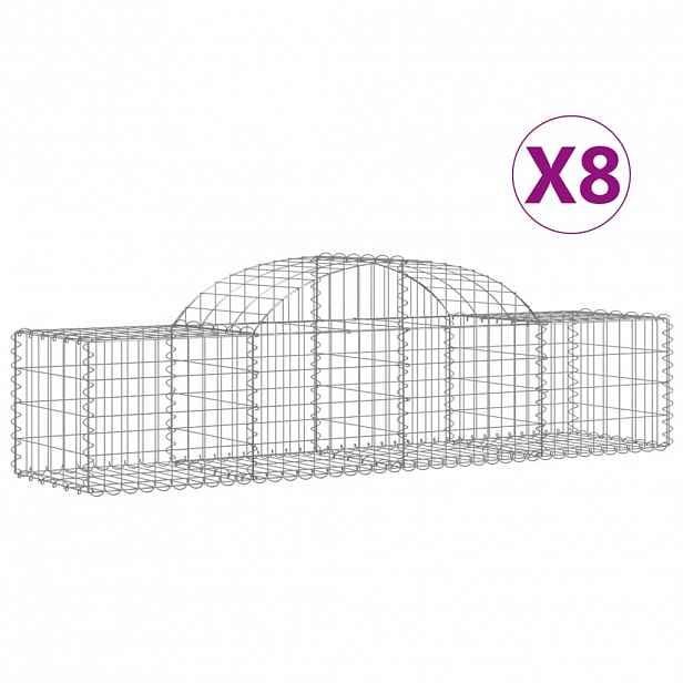 vidaXL Klenuté gabionové koše 8 ks 200x50x40/60 cm pozinkované železo