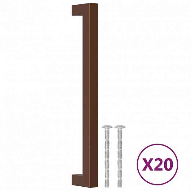vidaXL Nábytkové úchytky 20 ks bronzové 192 mm nerezová ocel