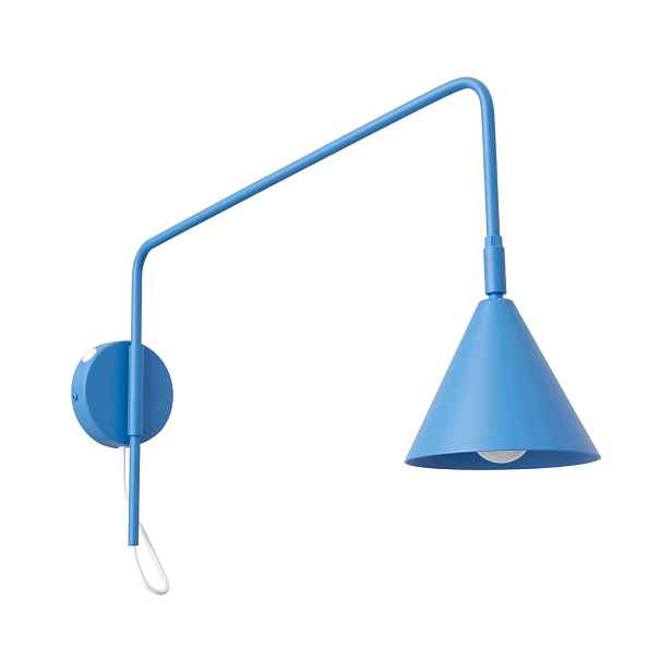 Nástěnné svítidlo Nox modré s vypínačem Lampa modrá s výložníkem Sollux