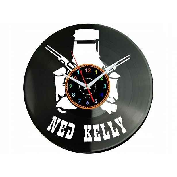 Ned Kelly Dárek Originální dekorace do domu Hodiny z vinylové desky