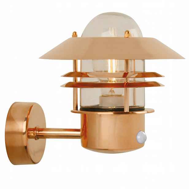 Venkovní nástěnné svítidlo Blokhus Měď Sklo E27 60W Stmívatelná terasa Nordlux