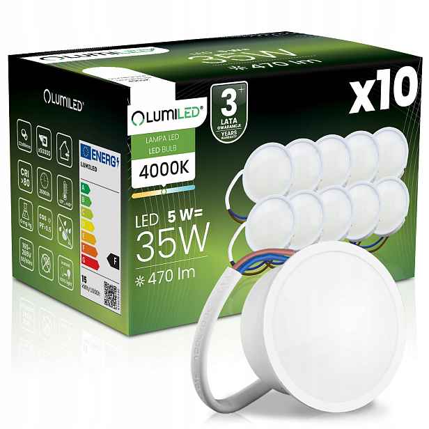 10x Modul Led žárovky Insert 5W 470lm 120° 4000K Neutrální Lumiled