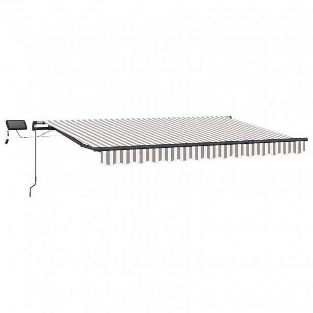 vidaXL Stahovací markýza Světle šedá a bílá 300 x 250 cm