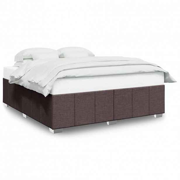 vidaXL Rám postele bez matrace tmavě hnědý 180 x 200 cm textil