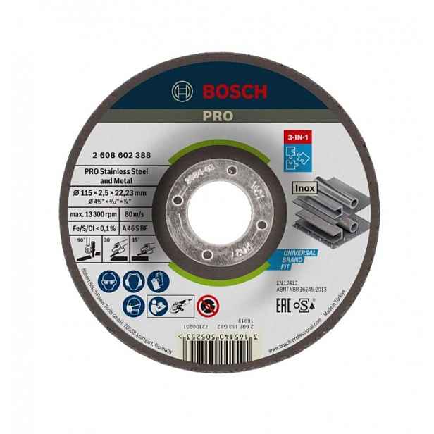 Bosch - Řezný kotouč na nerezovou ocel 115x22,23 mm 2608602388