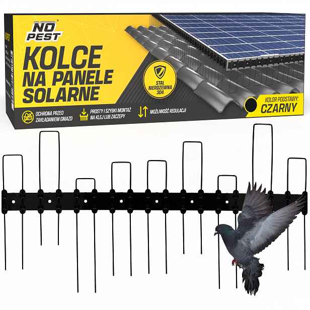 Hroty Proti Ptákům Holubům Kunám Na Solární Panely Černé 50 CM (50 Ks)