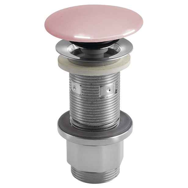 Sapho Umyvadlová výpust 5/4“, click-clack, betonová zátka, 10-80mm, růžová pololesk