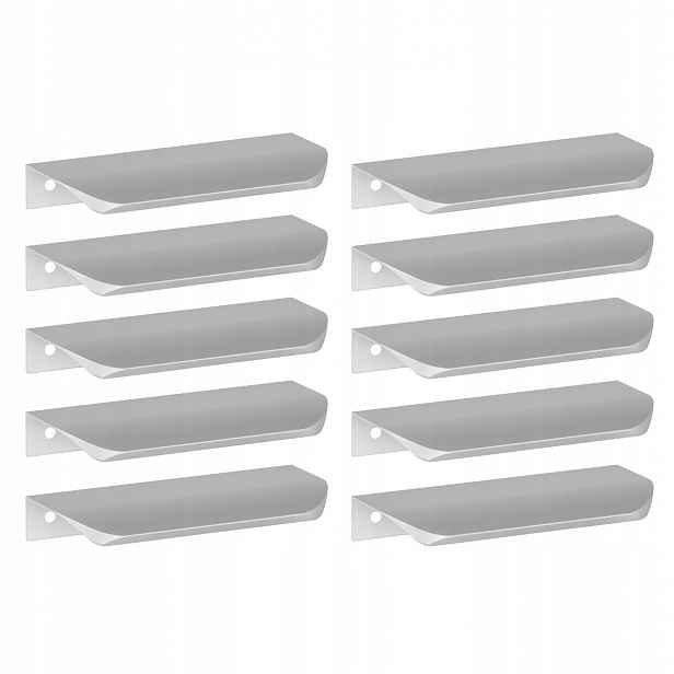 Set 10X Nábytková úchytka okrajový Stříbrný Alu 780/800mm odolný UA02