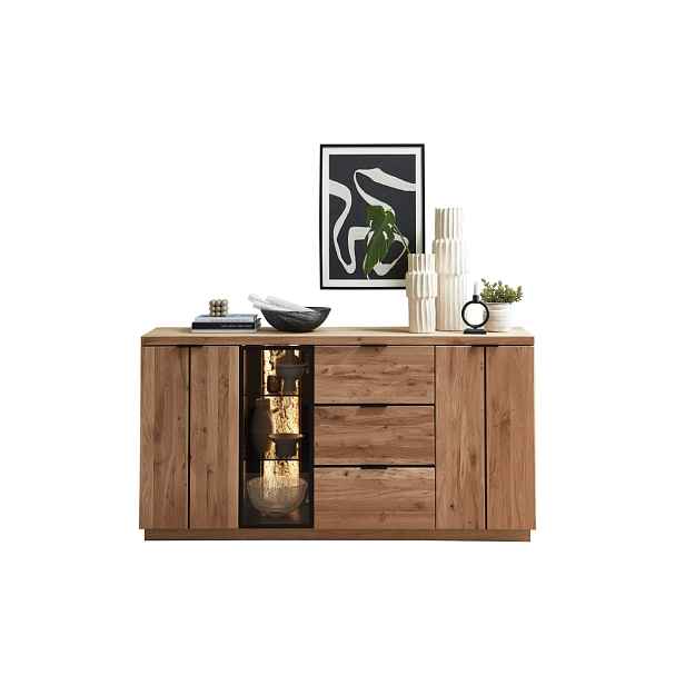 Szynaka Komoda Napoli 20 s LED osvětlením 180 cm z masivu dub Bianco