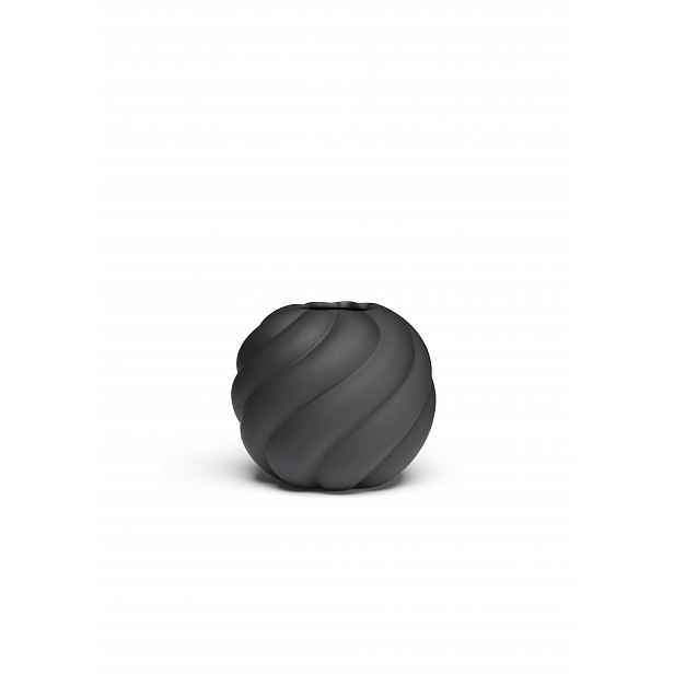 Váza Twist Ball, 12 cm, černá - COOEE