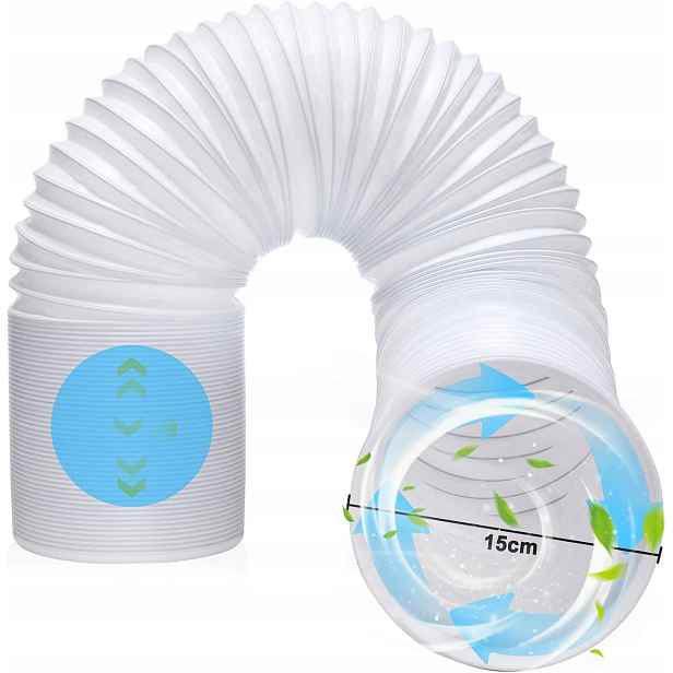 Trubka Pro Přenosnou Klimatizaci průměr 15 cm délka 3 m Bílá