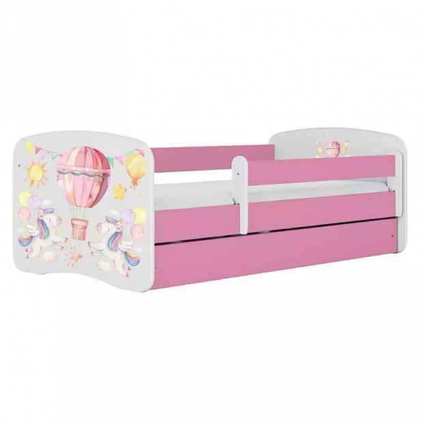 Dětská postel Babydreams+SZ+M růžová 70x140 Balónek