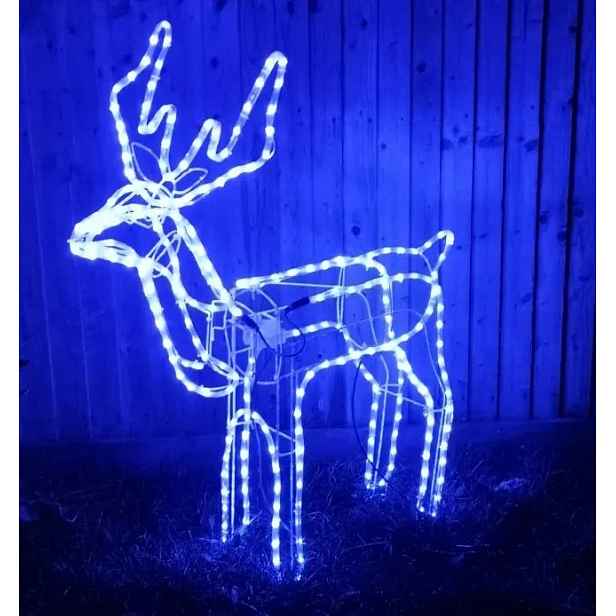 Foxter Vánoční Led Sob s pohyblivou hlavou, 130 cm modrá