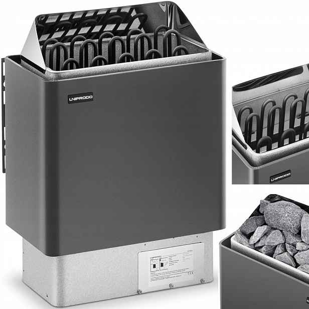 Kamna 9-13 m3 až 110 C 400 V 9 kW černo-stříbrná