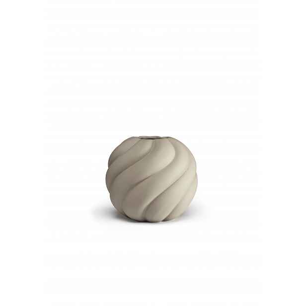 Váza Twist Ball, 12 cm, písková - COOEE