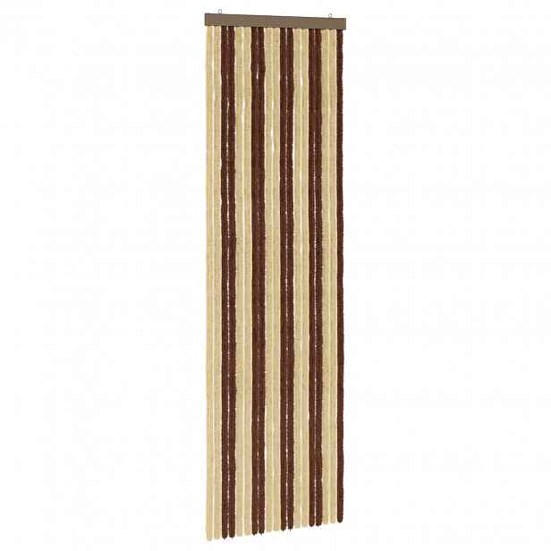 vidaXL Záclona proti hmyzu Chenille Hnědá a béžová 56 x 185 cm 100% PP