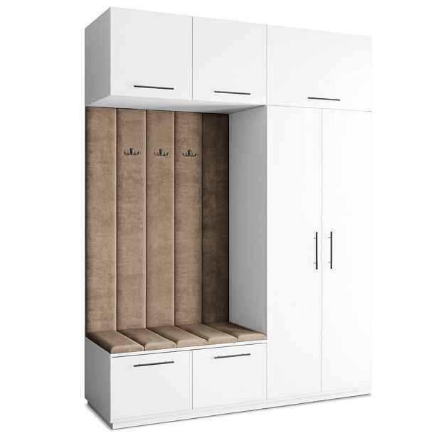 MASSENO MODERNÍ PŘEDSÍŇOVÁ SESTAVA REMA, 180/240/60 cm, bílá