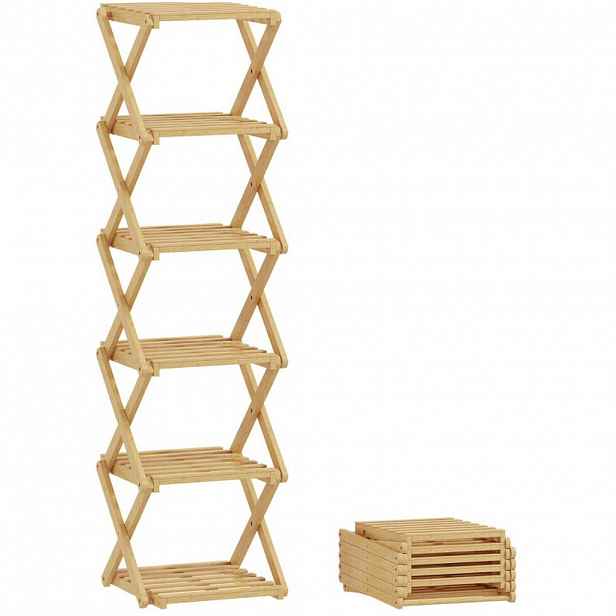 Modfu BOTNÍK z bambusu 30x29x108 cm přírodní skládací se 6 úrovněmi, bez montáže a s úsporou místa