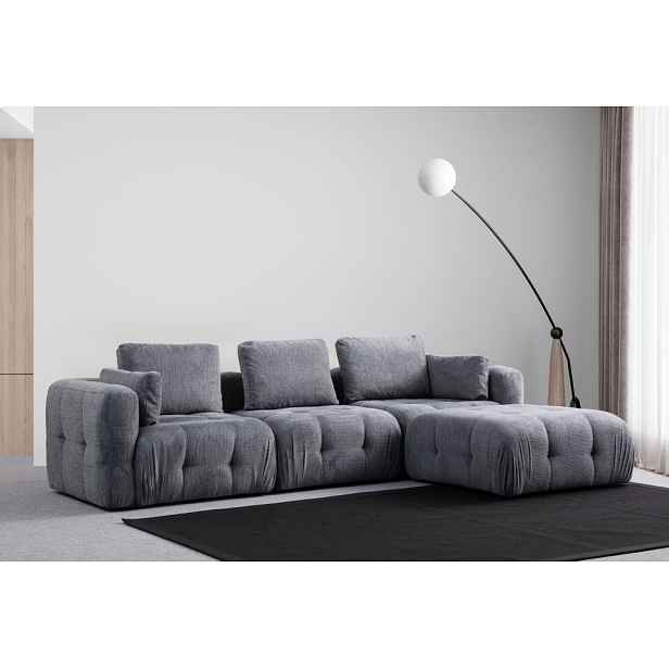 Rohová sedací souprava Amaris 3 Seater With Pouffe - Grey