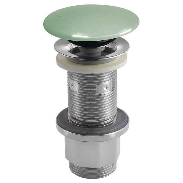 Sapho Umyvadlová výpust 5/4“, click-clack, betonová zátka, 10-80mm, zelená pololesk