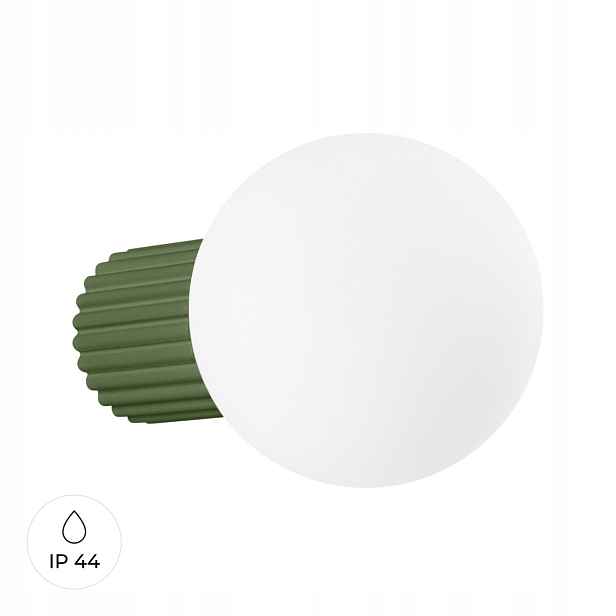 Sollux Nástěnné svítidlo Halo olivově zelené, G9, IP44, skleněná koule, koupelna