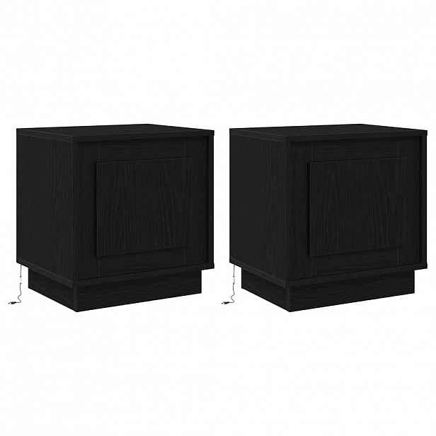 vidaXL Noční skříňka 2 ks Černá 44 x 34,5 x 45 cm Kompozitní dřevo