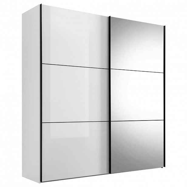 Moderano SCHWEBETÜRENSCHRANK Glasfront, bílá, 200/222/68 cm - Šatní skříně - 000531006085