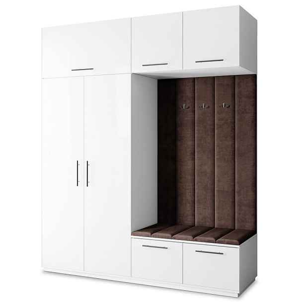 MASSENO MODERNÍ PŘEDSÍŇOVÁ SESTAVA REMA, 200/240/60 cm, bílá