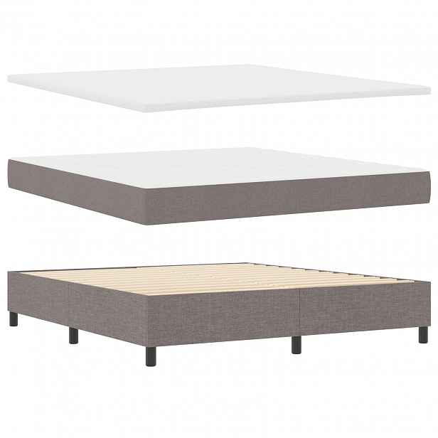 vidaXL Postel s boxspringem s LED pásky Taupe 180 x 200 cm textil
