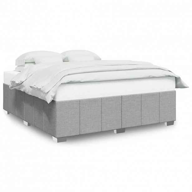 vidaXL Rám postele bez matrace světle šedý 200 x 200 cm textil