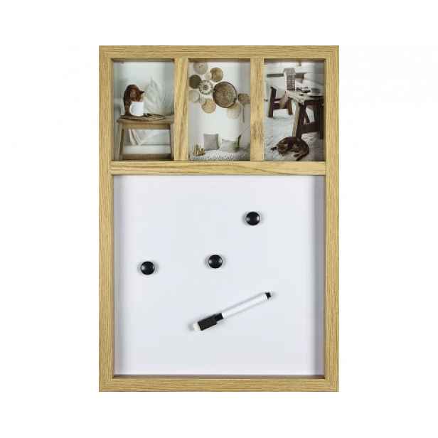 Fotorámeček pro 3 ks, magnetická tabule 33x48x2,5 cm