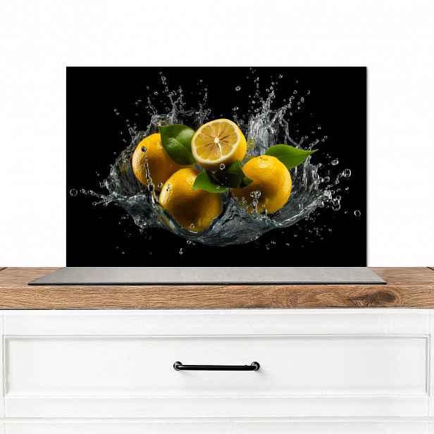 MuchoWow KUCHYŇSKÁ ZÁSTĚNA Citron - Ovoce - Žlutá - Černá 60x40 cm