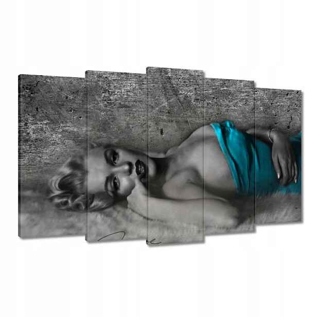 Obrazy 100x60 Marilyn Monroe v tyrkysové barvě