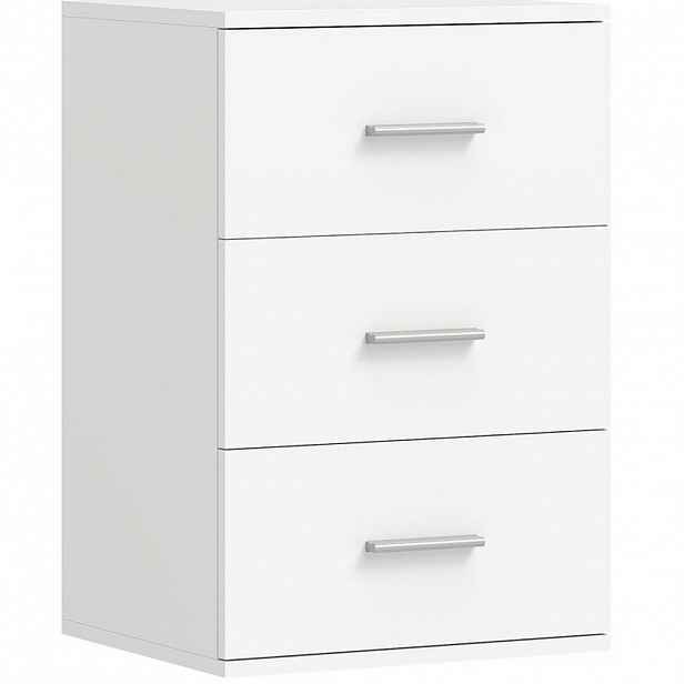 Redom NOČNÍ stolek 40/35/60 cm se 3 zásuvkami, MDF s melaminovým povrchem, Bílá
