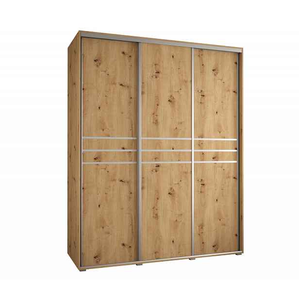 Šatní skříň ASIRI 12 - 190/60 cm, dub artisan / stříbrná