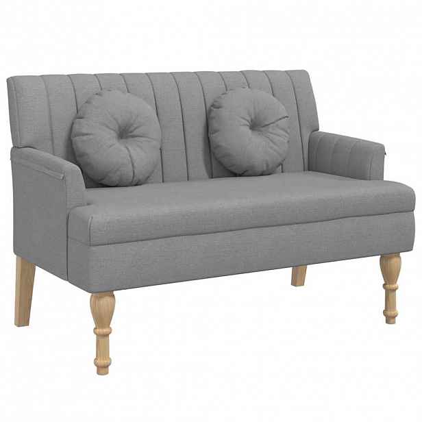 vidaXL Lavice s polštáři světle šedá 113 x 64,5 x 75,5 cm textil